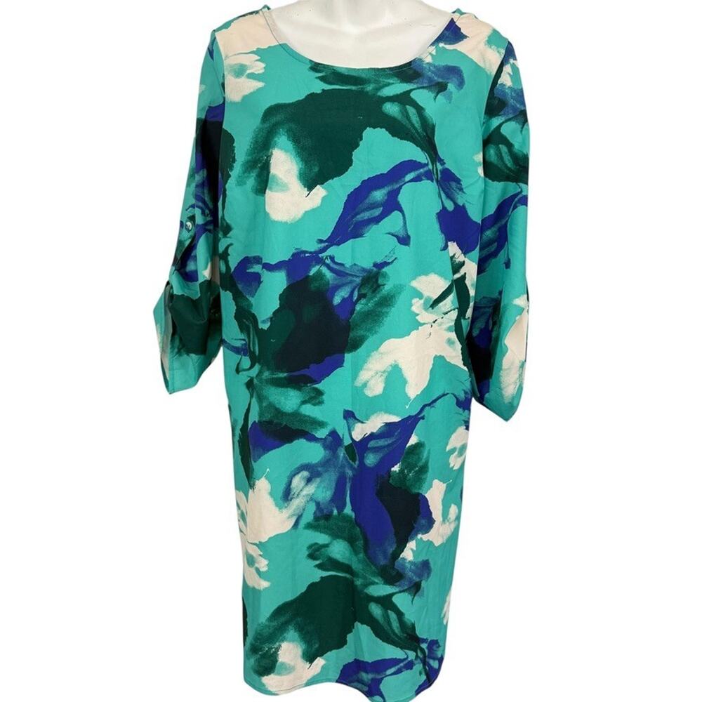 Logo Lori Goldstein Instant Chic Lightweight Stretch Resort Beach Casual Dress M
